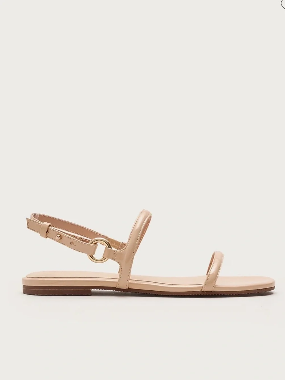 NEW J. Crew Audrey sandals in Rich Taupe patent leather size 7 CR915 $128